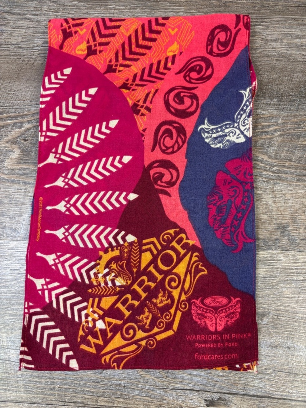 Ford Warriors in Pink Neck Scarf | Hair Wrap 2011 Breast Cancer Awareness Oblong